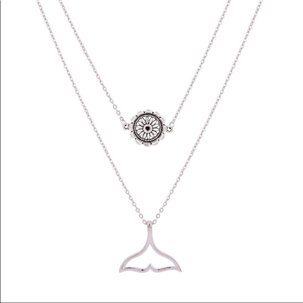 Two Layer Mermaid Whale Tail Necklace